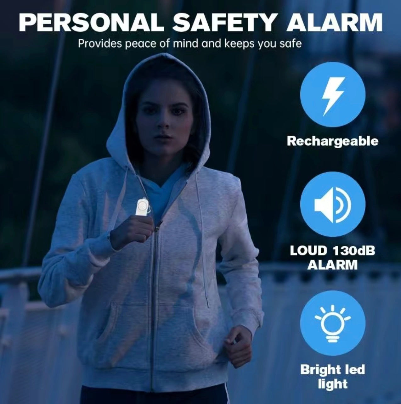 Personal Safety Alarm Keychain and Flashlight