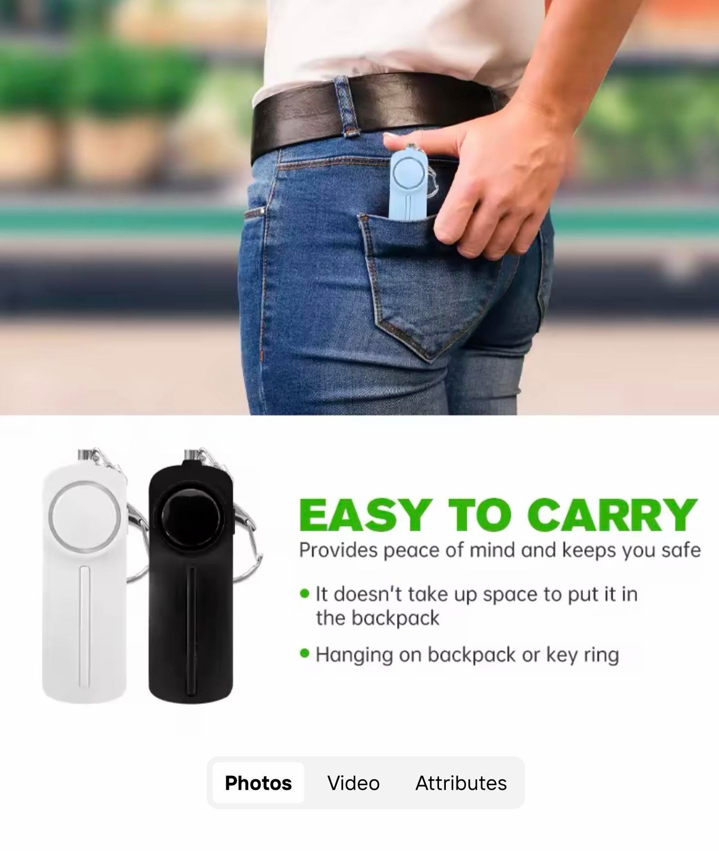 Personal Safety Alarm Keychain and Flashlight