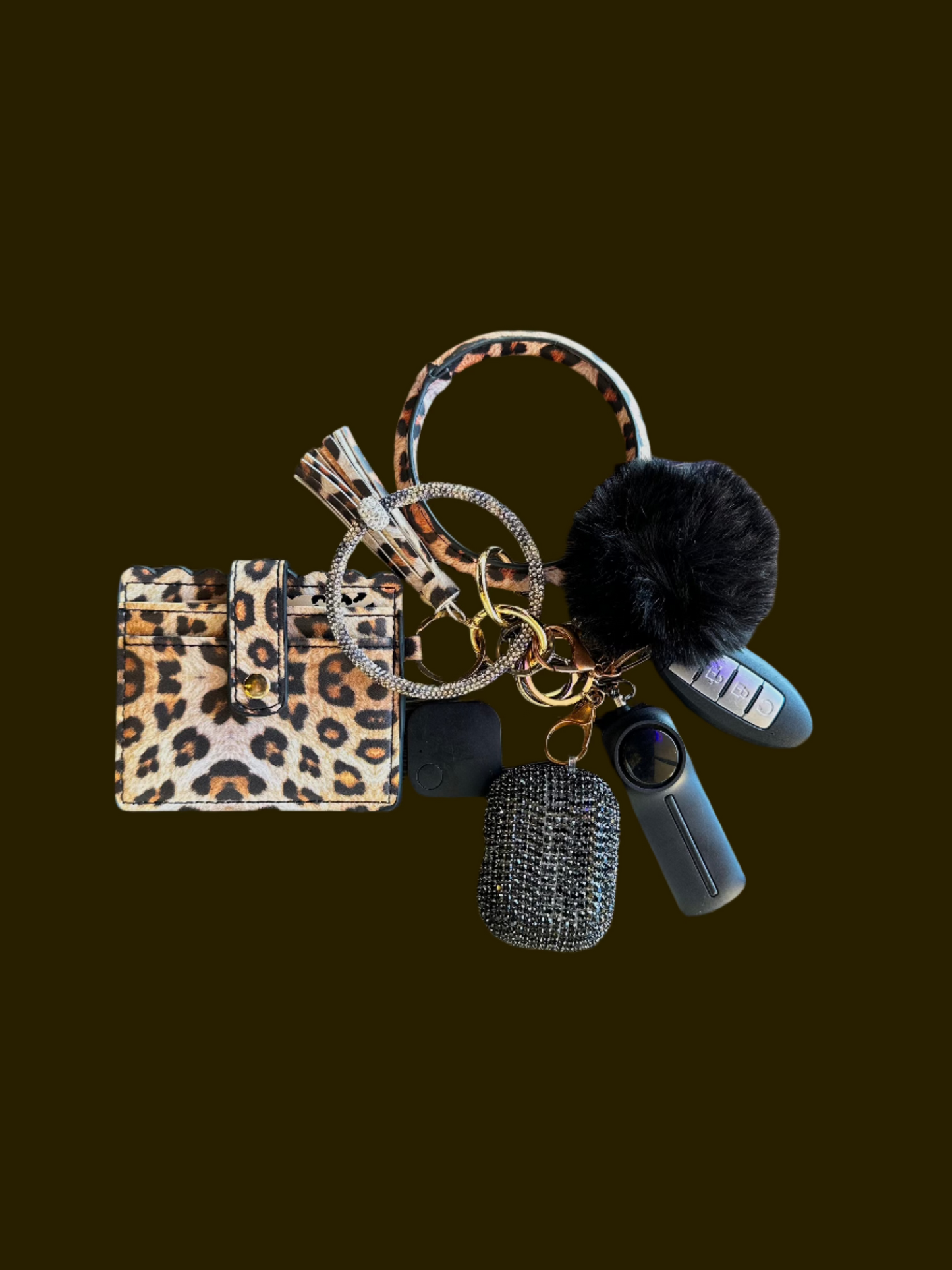 Exclusive Cheetah Bling Keychain Set – FREE Matching Card Holder Inside!