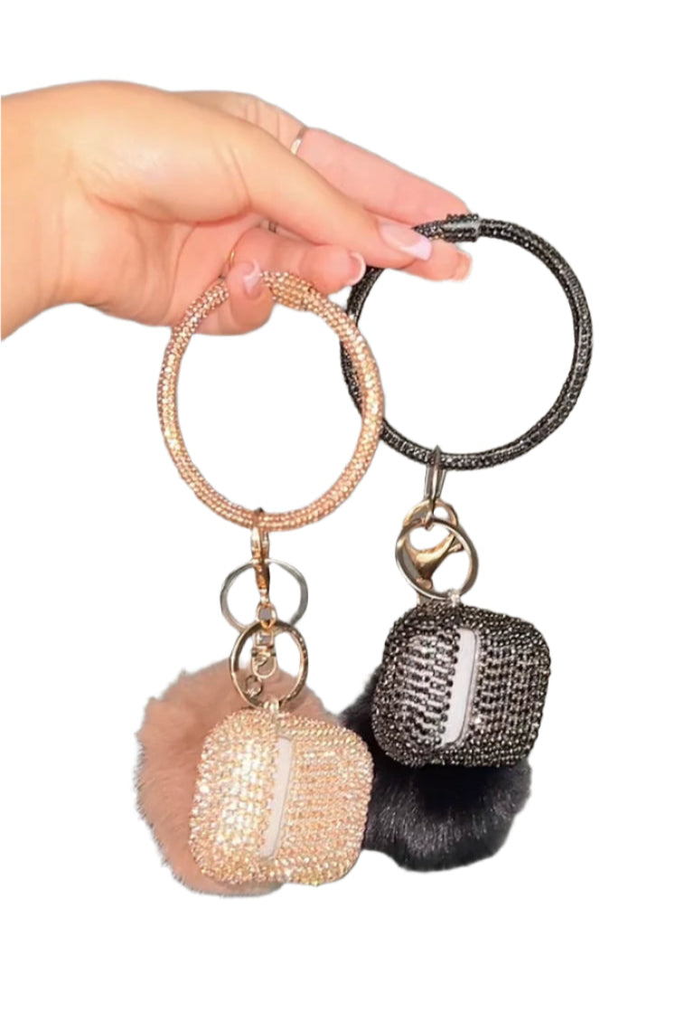 Rose Gold & Black Crystal AirPod Case Set – 2-Pack Glam Edition ✨